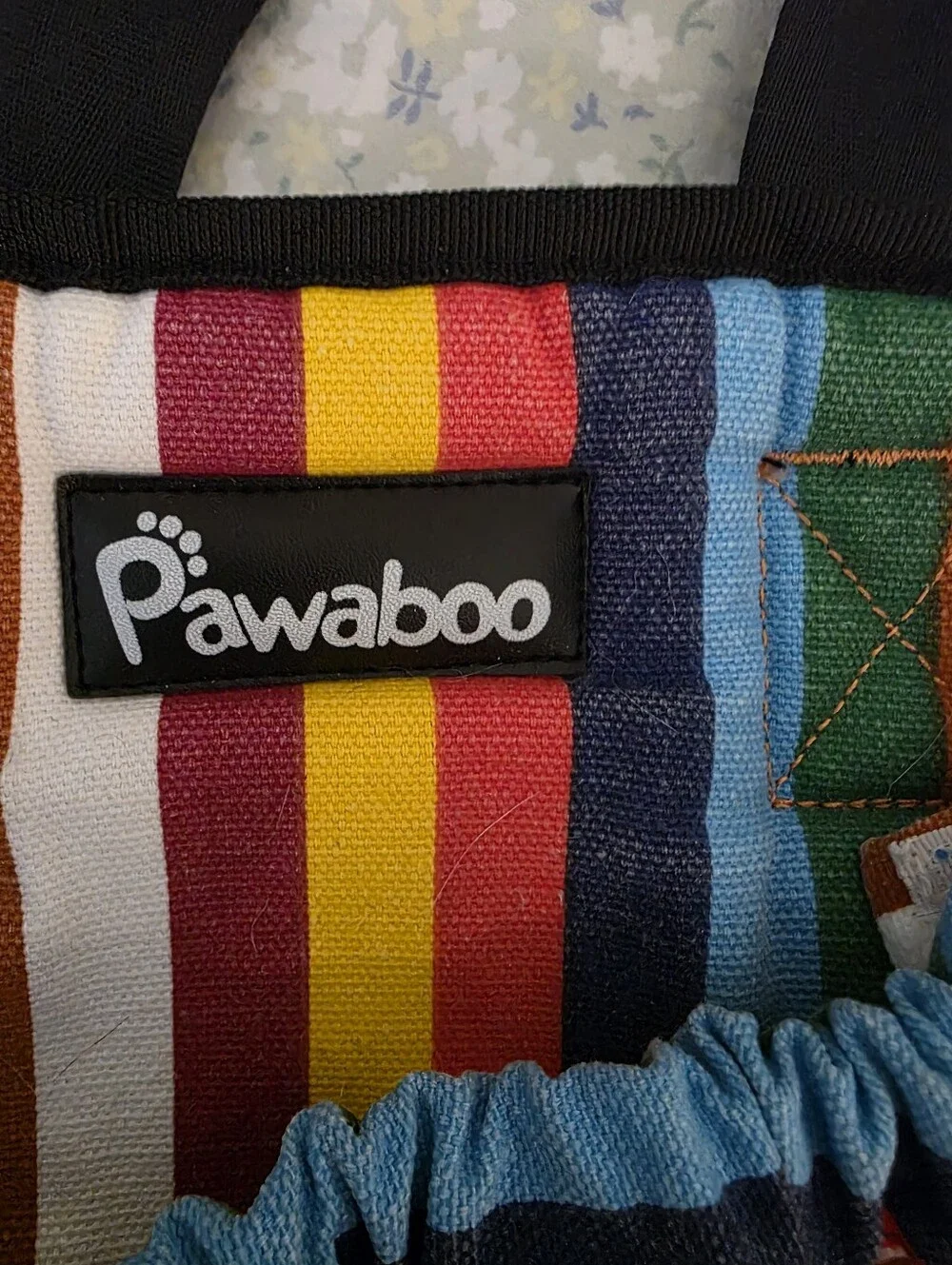 Pawaboo Pet Backpack Carrier with Rainbow Stripes Size Large